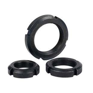 开槽锁紧圆螺母GB812发黑碳钢带槽轴承防松止退圆形螺帽M10-M250