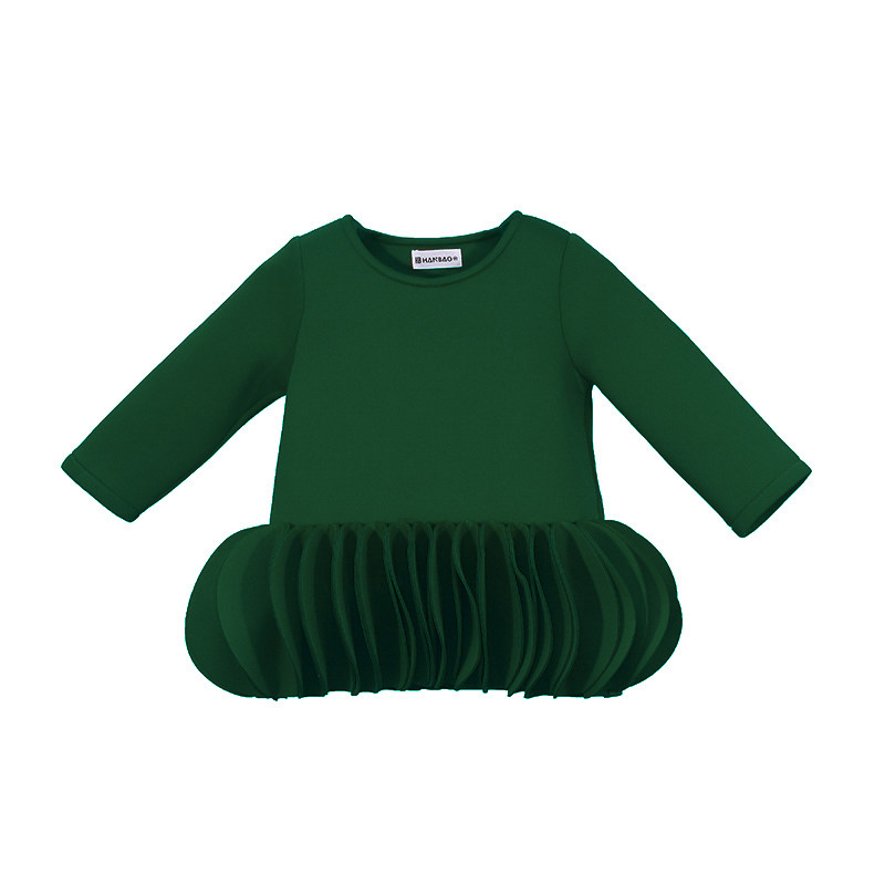 小蜜糖童装绿色连衣裙女童春装公主裙宝宝衣服周岁裙子生日礼服春