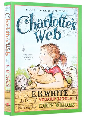 全彩插图夏洛的网Charlotte's Web 夏洛特的网英文原版 大字版 EB怀特儿童文学经典 可搭flipped Wonder 奇迹男孩神奇树屋哈利波特