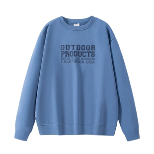 outdoor products春季新款卫衣纯色logo圆领套头潮流中性情侣卫衣