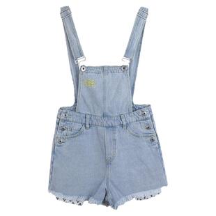 【设计师潮牌】LALABOBO2024夏新款甜系夏日海滨浅蓝牛仔背带短裤