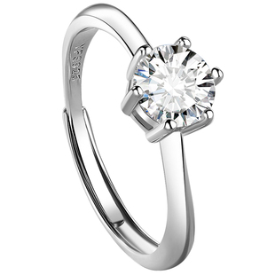 求婚订婚结婚戒指婚戒仿真道具戒指莫桑石女轻奢高级感指环可调节