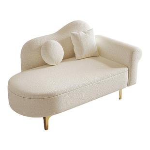 羊羔绒小户型迷你贵妃沙发欧式躺椅卧室服装店休息单人双人可储物