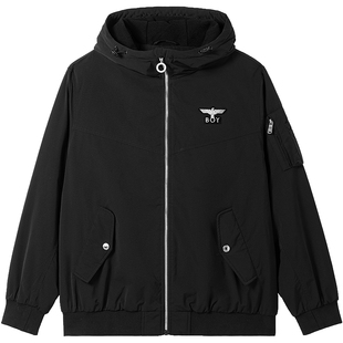 BOYLONDON冬季情侣款外套logo刺绣哥特风休闲保暖连帽棉服N29013