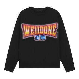 WE11DONE中性男女同款经典好莱坞风格字母logo印花长袖卫衣