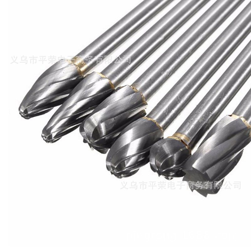 硬质合金旋转锉 钨钢滚磨刀合金打磨头木工木雕打磨头根雕雕6件套
