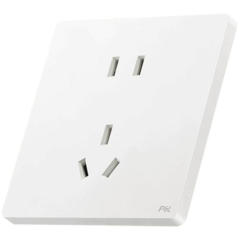 佛山照明开关插座开关面板暗装墙壁空调16A一开五孔插座面板K03白