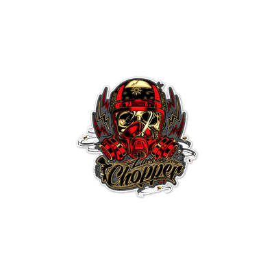 TLP反光车贴 Chopper骷髅防毒面具哈摩托机车雷俱乐部徽记队标贴