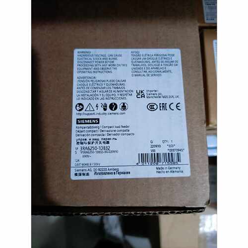 议价3RA6250-1DB32西门子控制与保护开关电器全新原装正品现货