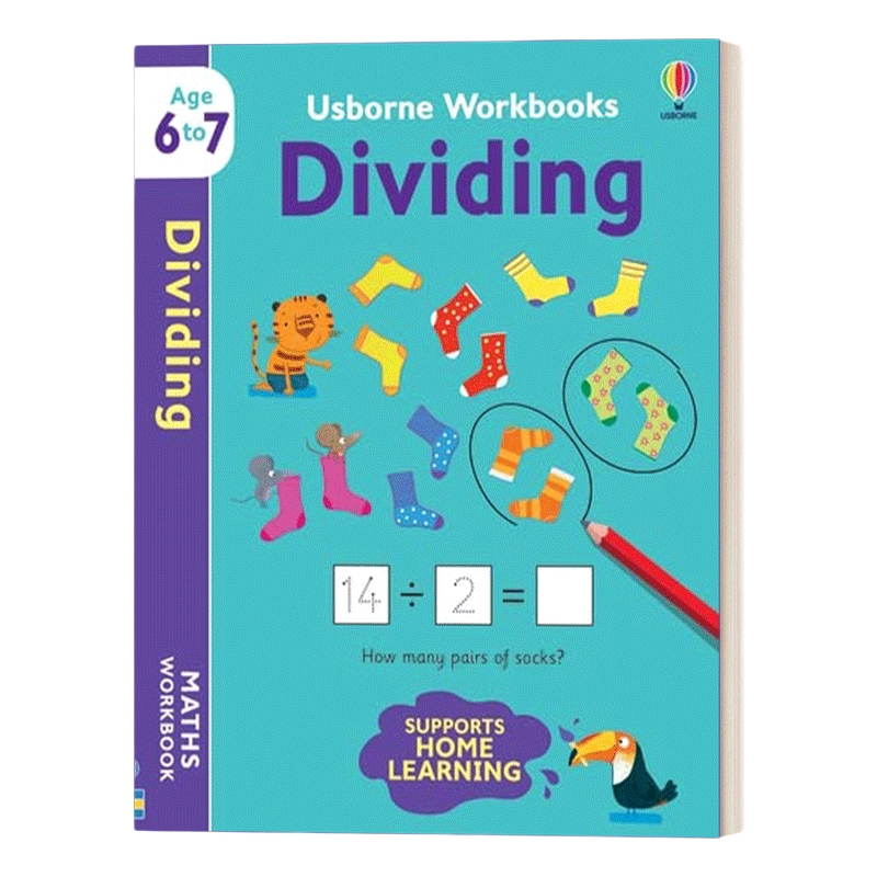 英文原版 Usborne Workbooks Dividing 6-7尤斯伯恩除法练习册6-7岁英文版进口英语原版书籍