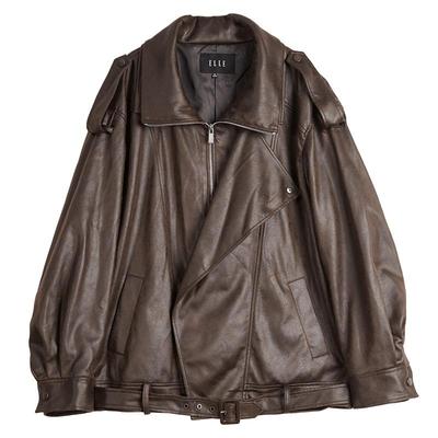 ELLE法式复古设计感防风皮衣