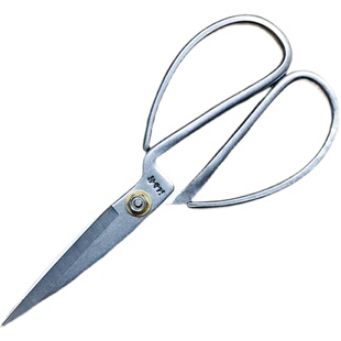 汪吾铨全不锈钢老式剪刀全钢一体复古加长锻造厨房家用剪布纸剪子