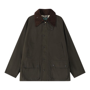蓝布屋英式经典四口袋高密全棉猎装风衣夹克外套无蜡版KRBLJKT806