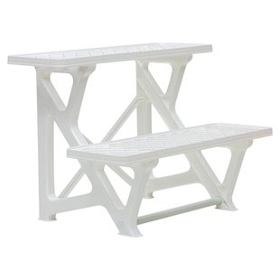 爱丽思花架阳台客厅户外大花架塑料花盆架三层阶梯式台阶置物架