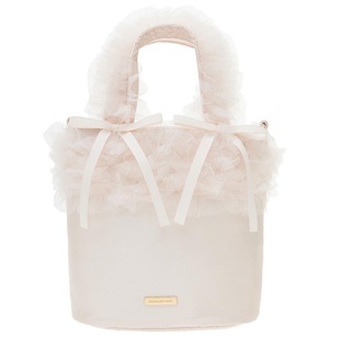 玫瑰日代 现货Maison de Fleur梦幻纱纱蝴蝶结缎面手提斜挎单肩包