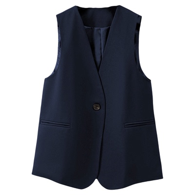 西装马甲女2026春秋新款大码背心V领坎肩无领宽松时尚西服马夹潮