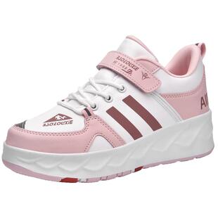 女童暴走鞋春季轮滑鞋带轮子儿童溜冰鞋学生四轮运动鞋女孩爆走鞋