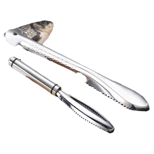 鱼鳞刨刮鳞器304不锈钢刮鱼鳞去鱼鳞神器打鳞刷子家用工具杀鱼刀