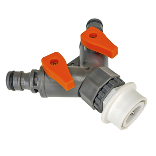 德漪三通分水器带开关阀门软管快速接头4分水管对接水龙头转接头