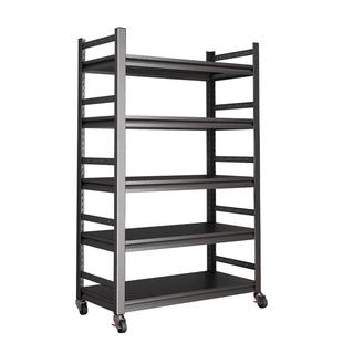 德国厨房置物架碳钢家用落地三面围栏微波炉锅收纳货架储物柜架子