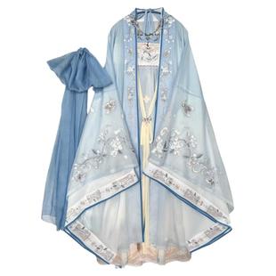 原创【辛夷花神】唐制 大袖衫+诃子裙+披帛 绣花仙气非汉服