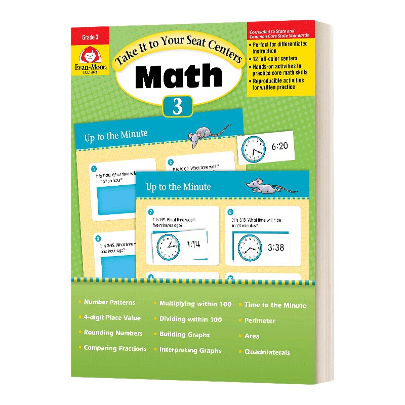 英文原版 Take it to your seat math centers grades 3 核心技能训练系列 数学 三年级 英文版 进口英语原版书籍儿童全英语书