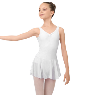 REPETTO丽派朵 女童TUNIC多色莱卡雪纺V领连体短款芭蕾舞舞蹈裙