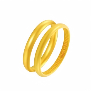 金店同款水贝黄金镯子金包银泥鳅背手镯女古法素圈心经手环情人节