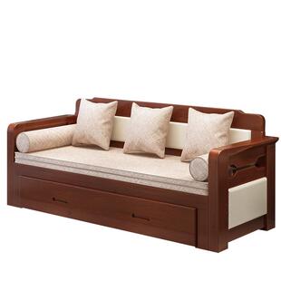 全实木沙发床可折叠两用推拉双人坐卧客厅多功能伸缩沙发床小户型