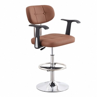 酒吧椅升降靠背家用商用轻奢久坐加固旋转带扶手前台收银高脚凳子