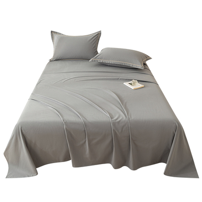 红豆全棉纯色床单四季通用可水洗