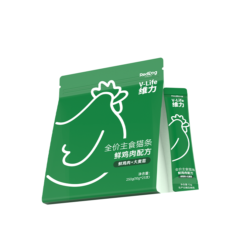 红狗维力全价主食猫条温和排毛