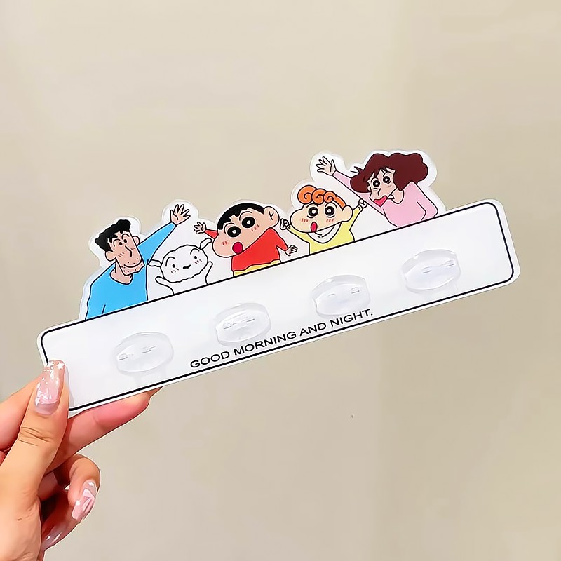 蜡笔小新牙刷架家用壁挂式浴室化妆室可爱一家三四口牙具收纳置物