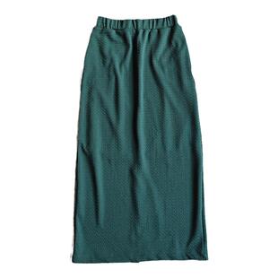 LF外贸出口日本原单尾货 新款 通勤后开衩 立体浮雕直筒长半身裙