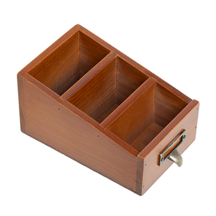 酒店客房咖啡茶包桌面收纳盒糖包茶叶小型分格杂物储物盒实木盒子