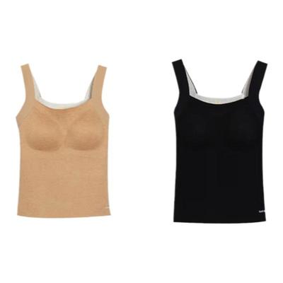 红豆免穿文胸蚕丝羊毛保暖背心