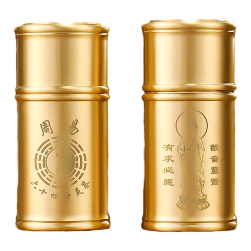 黄铜求签筒抽签筒观音100签64签创意摇签筒复古家用客厅摆件道具