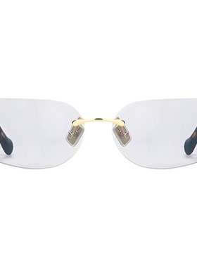 张元英同款未来感无框曲面墨镜女