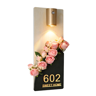 2026年新款入户门牌号高级感定制欢迎回家进门布置磁吸发光自动感应氛围灯家门口号码牌家用轻奢创意房号指示