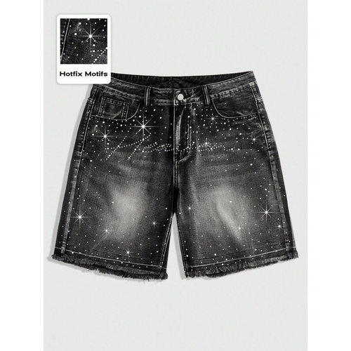 A 25858 Rhinestone Denim Shorts 水钻牛仔短裤跨境速卖通亚