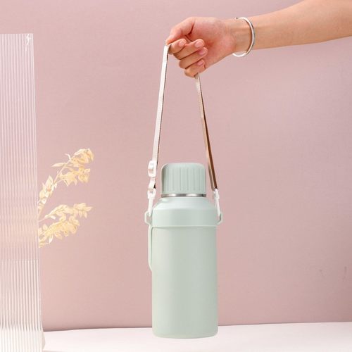 新款316不锈钢保温杯户外便携保温带壶大容量把手茶壶焖背带水杯