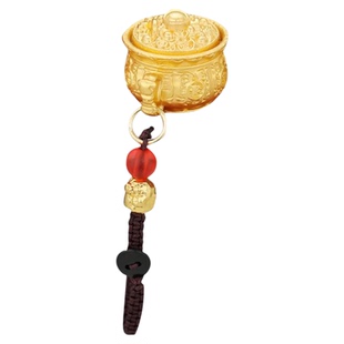 2026年聚宝盆十二生肖钥匙扣金属挂件吊坠可转动春节礼物送孩子