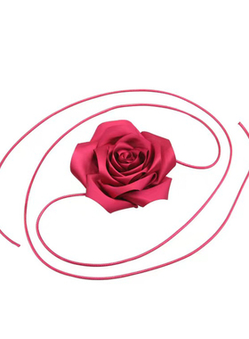 时髦花朵颈饰腰饰腰带高品质绸缎choker项链丝带搭配配饰