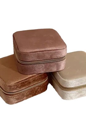 高档绒布丝绒收纳盒便携饰品盒