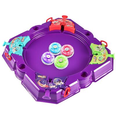 新款合金发光陀螺套装儿童旋转大号对战盘男孩战斗发光陀螺玩具