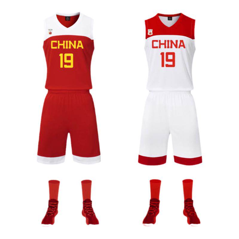 中国队世界杯易建联篮球服套装