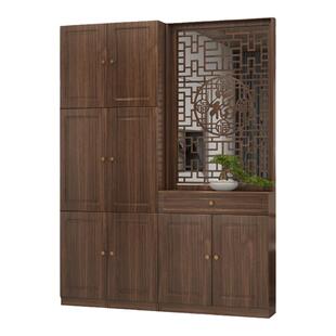 新中式玄关柜客厅隔断柜现代简约酒柜置物架入户屏风柜实木装饰柜