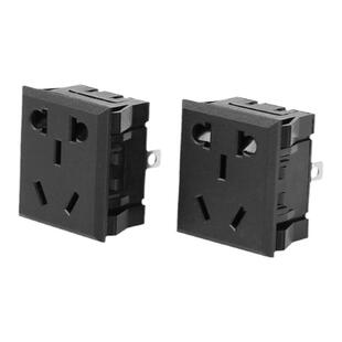 新国标二三插口小五孔插座卡式AC电源模块嵌入式品字插座10A250V