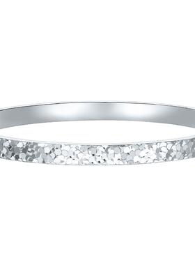 六桂福碎碎冰银手镯情人节送女友