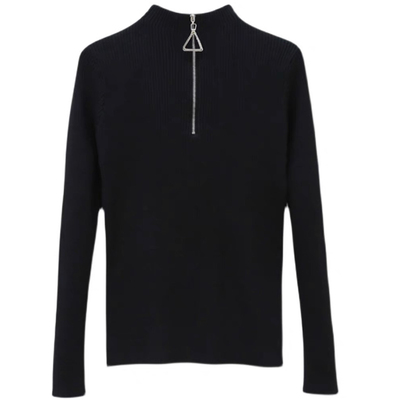 【运费险】半高领打底衫拉链黑色